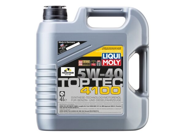 Масло моторное LIQUI MOLY 7547 Top Tec 4100, 5W40, SN, C3, HC-синт, 4л